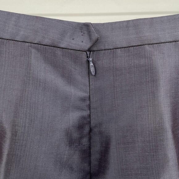 MAX NUGUS High Waist Pleated Wide Leg 100% Silk Metallic Purple Pants Size M - Picture 3 of 7